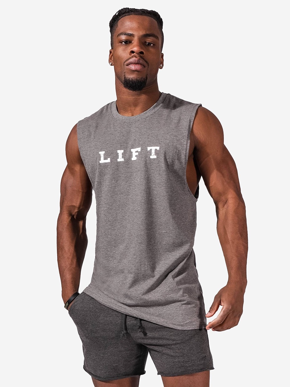 Jed North Men's Muscle Cut "LIFT" Tank Top Grey Size XL